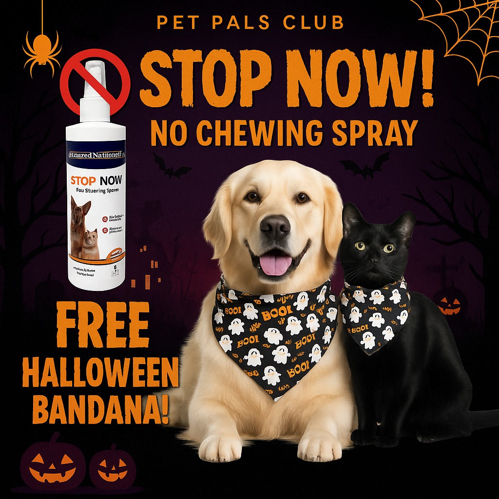 PiccardNaturePets Stop Now! No Chewing Pet Training Spray 8 oz. + FREE Glow in the Dark Bandana!