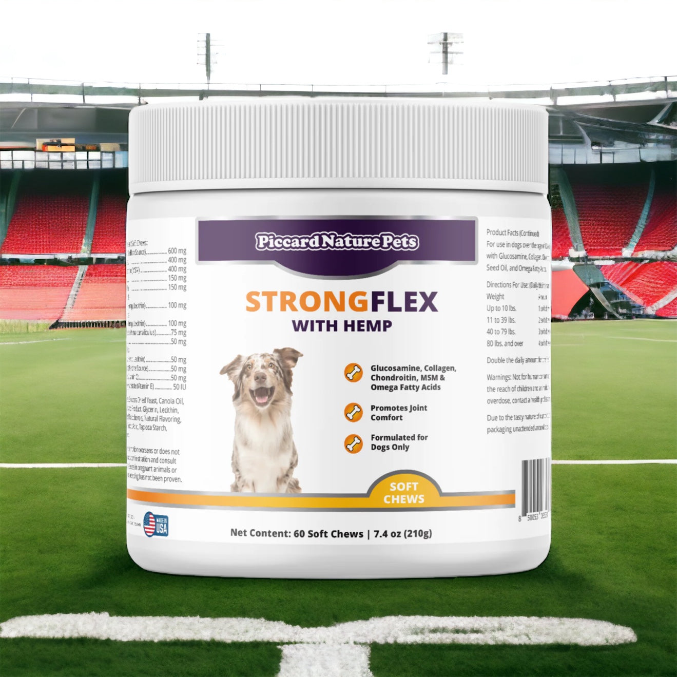 PiccardNaturePets StrongFlex with Hemp Joint Support for Dogs 60 Soft Chews