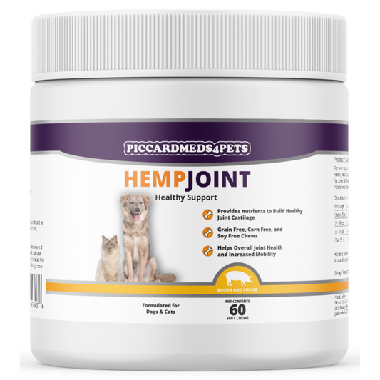 Piccardmeds4pets Hemp + MSM Joint Support Chews for Dogs and Cats 60CT