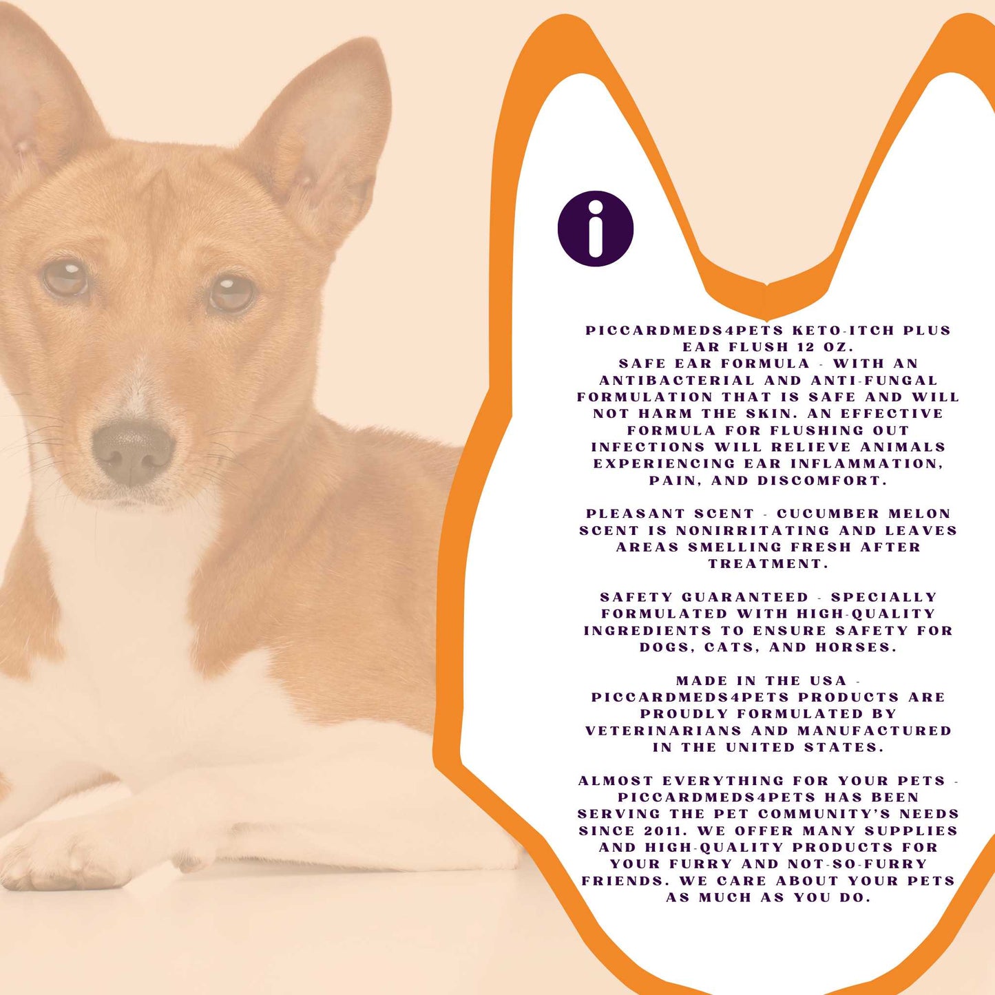 Piccardmeds4pets Keto-Itch Plus Ear Flush 12 oz. Piccard Meds 4 Pets