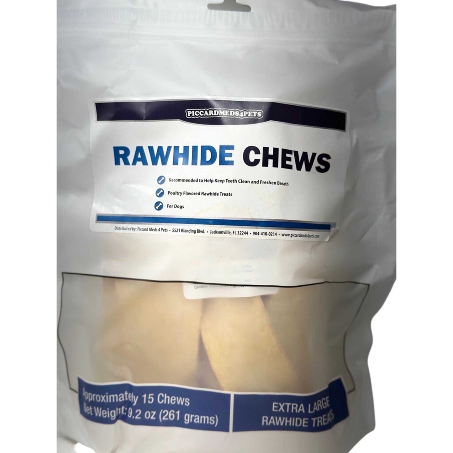 Piccardmeds4pets Rawhide Dental Chews for XL Dogs 26lbs-50lbs. Piccard Meds 4 Pets