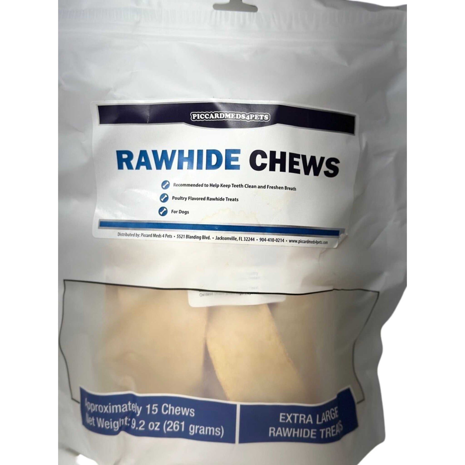 Piccardmeds4pets Rawhide Dental Chews for XL Dogs 26lbs-50lbs. Piccard Meds 4 Pets