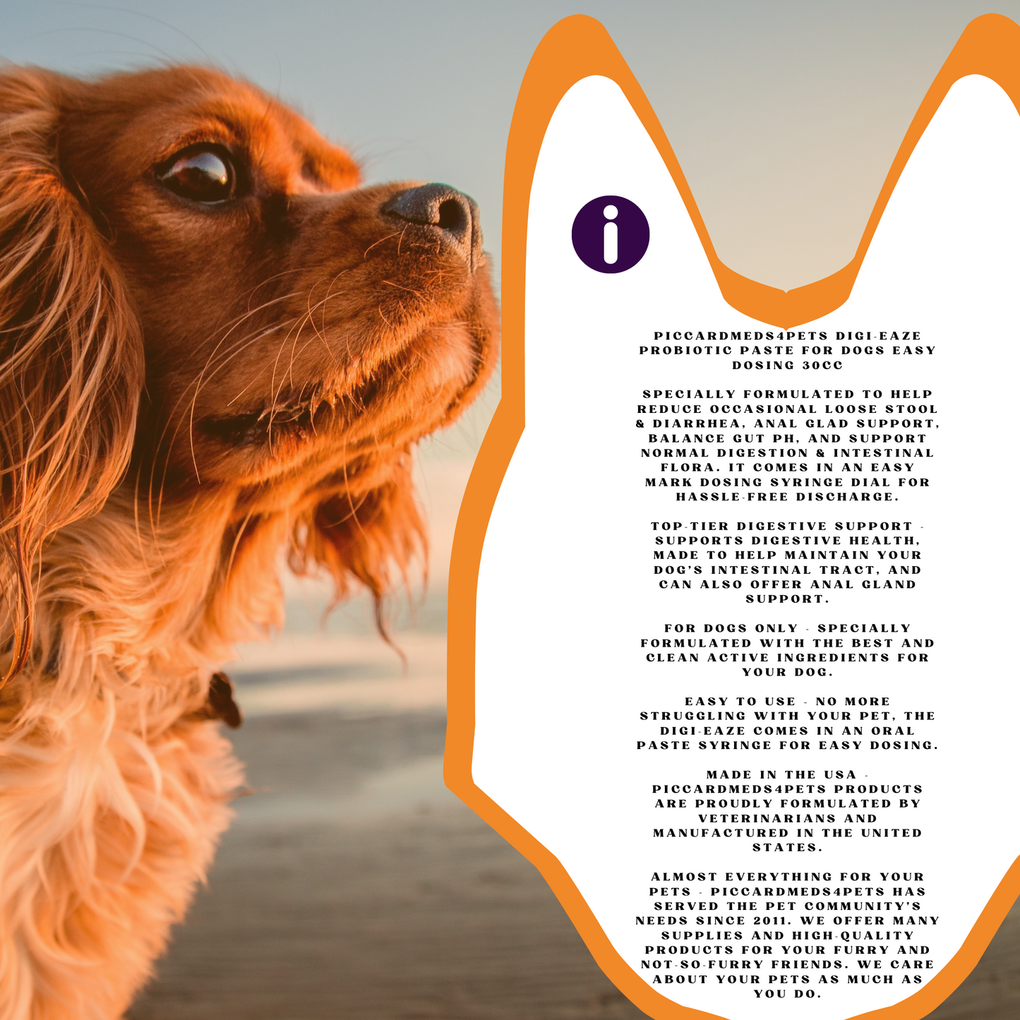 Piccardmeds4pets Digi-Eaze Probiotic Paste for Dogs Easy Dosing 30cc + FREE Bandana!