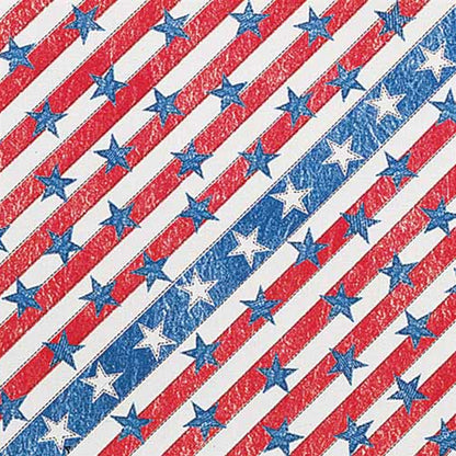Pattern with red, white, and blue stars on a diagonal striped background