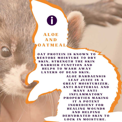 Piccardmeds4pets Ferret Aloe Oats Shampoo 12oz + HandsOn Grooming Gloves Small Combo