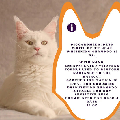 Piccardmeds4pets White-Stuff Coat Whitening Shampoo 12 oz. Piccard Meds 4 Pets